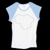 Bella Women's Baby Rib Contrast Cap-Sleeve Raglan T-Shirt Thumbnail