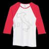 Bella Women's Baby Rib Contrast 3/4-Sleeve Raglan T-Shirt  Thumbnail